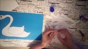 Аппликация лебедь.