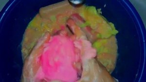 ASMR/3X speed/a basin of soaked soap squeezing sponge/таз размокшего мыла/выжимание губки