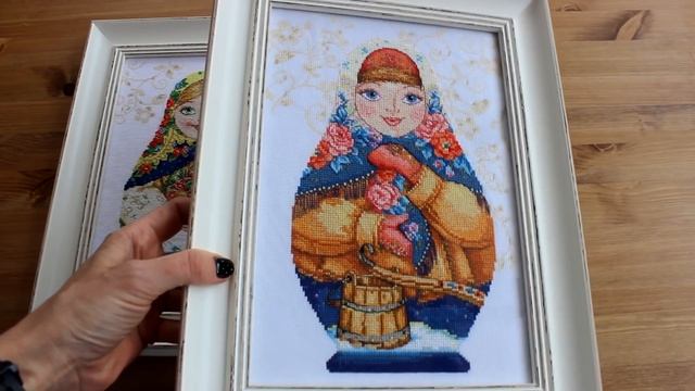 Вышивка крестом. Осенняя матрешка от Алисы. Оформление. смотреть онлайн