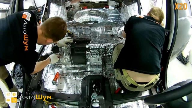 Шумоизоляция пола с арками Datsun On Do в уровне Премиум. АвтоШум.