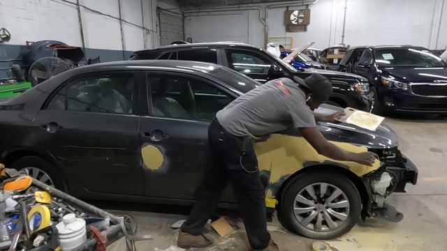 Car body Bondo work on a 2012 Toyota Corolla fender and door смотреть онлайн