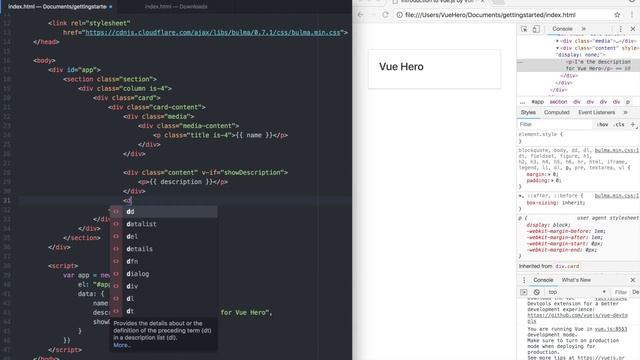 Getting started with Vue.js - part 2 (Conditional rendering)