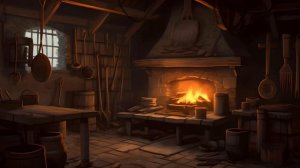 Blacksmith Ambience | Crackling Fire & Blacksmith Sounds | Medieval Blacksmith's Shop