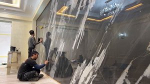 Процесс создания эффекта черного мрамора