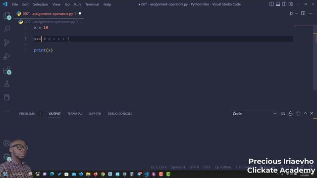 011 - Python Assignment Operators | Python Tutorial for Beginners Full Course