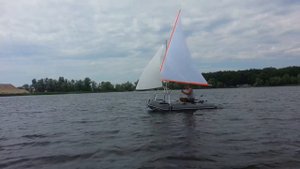 Лодка ПВХ идёт под парусом. 8.07.2018.год