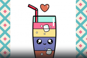 Рисуем Коктейль с трубочкой)))