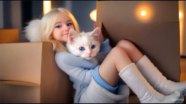 МУРКА моя любимая кошечка белый пушистый маленький котенок, песня про котенка новинка хит 2024 смотреть онлайн