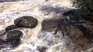 Карелия.  Ляскеля.  Большая вода на порогах реки Янисйоки.
