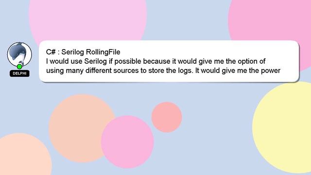 C# : Serilog RollingFile смотреть онлайн