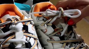 Сравнение кроссовок Balenciaga Track Trainers White\Orange, оригинал и реплика.