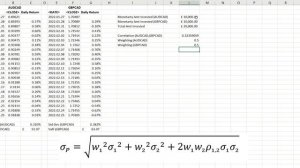 Portfolio Standard Deviation and Portfolio VaR in Excel Spreadsheet