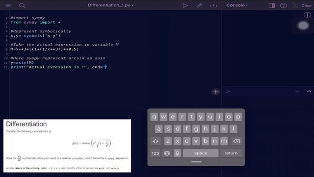 Differentiation using python