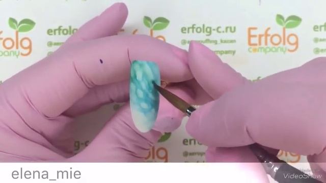 Акварель на ногтях . Акварельные капли E.co Nails . Морской дизайн ногтей