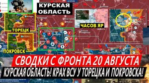 Свежая сводка 20 августа! Наступление ВС РФ! ВЗЯЛИ Нью-Йорк Штурм НЕЛЕПОВКИ! Курская область, Торецк