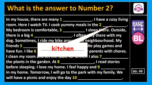 Listen and write the missing words - level A easy - Basic Listening Exercises - Easy Listening