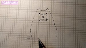 Как нарисовать КОТА ПУШИНА (Pusheen the cat) с пончиком / Рисунки для детей и начинающих