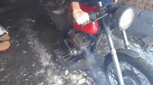 тюнингованный мотор иж Юпитер 5 с поршнями Yamaha RD350 (первый запуск)