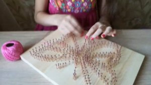 Картина из ниток  и гвоздей.  Бабочка в технике String Art (Стринг Арт)