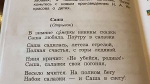 Чтение 4 кл:Н.А.Некрасов «Саша»/отрывок/19.11.22