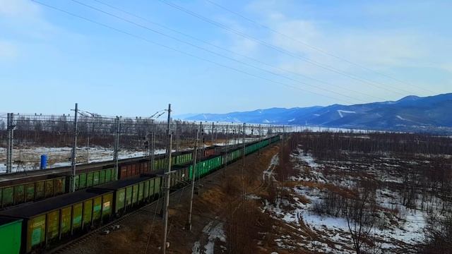 Грузовые поезда на Транссибе. Freight trains on the Trans–Siberian Railway (часть 1)