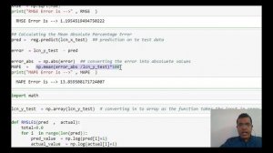 Metrics used In LinearRegression