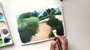 Garden Path - Acryla Gouache Speed Painting Walkthrough