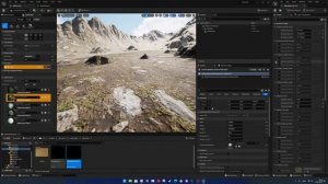 UE 5.1: Дополнительные слои для материала ландшафта (Снег, горы, мох, земля).