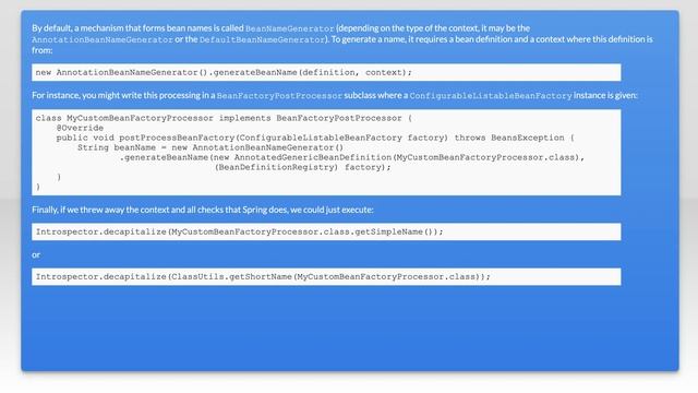 Spring utility method to convert class to generic bean name смотреть онлайн