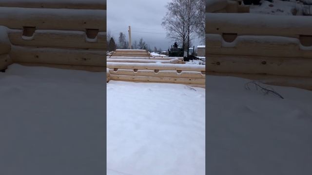 Дом 7х10 в 1,5 этажа вид рубки в чашу - закончено изготовление, отчет для заказчика смотреть онлайн