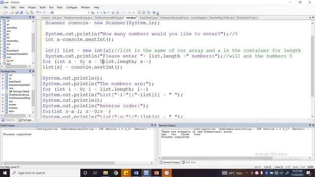 ONE DIMENSIONAL ARRAY WITH SAMPLES