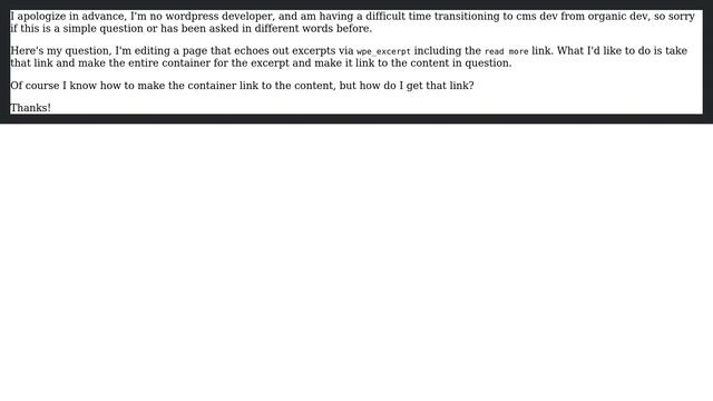 Wordpress: Get link from wpe_excerpt "read more" and move it смотреть онлайн