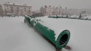 Бобруйск пл. Ленина первый снег ЗИМА 2023 BELARUS Bobruisk 360 4K