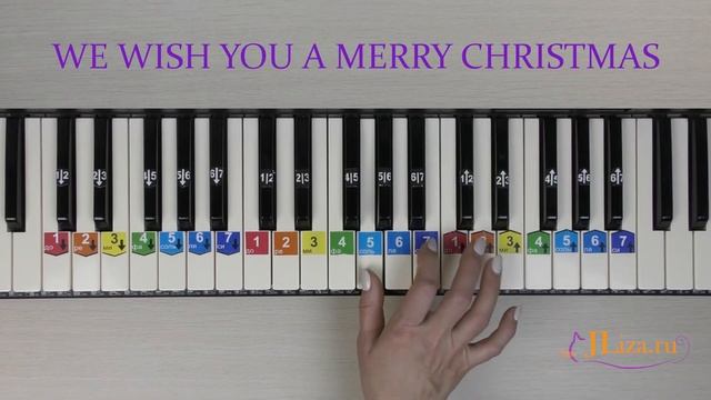 We wish you a merry christmas.Как играть на пианино по схеме ноты цифрами. Веселое рождество