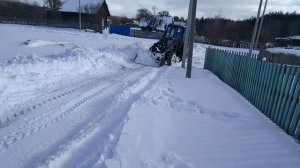 Мтз 82 В Снегу!! Чистим Снег Погрузчиком . Тежолые Условиях!