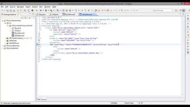 Hibernate 4 ManyToMany XML Mapping