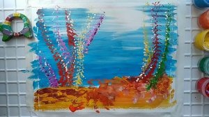 Как нарисовать морского ежа и рыбок//Рисуем морских жителей красками