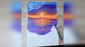 Закат. Акриловая живопись. Sunset. Acrylic painting.