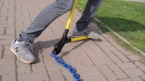 Попытка перекусить высокопрочную цепь 10кл  10мм болторезами 750мм