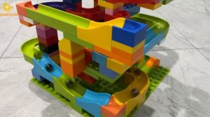 Marble Run ☺︎ Marble Maze ASMR with Colourful Building Block Wave #marble