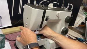 Necchi Q132A Sewing on a Button