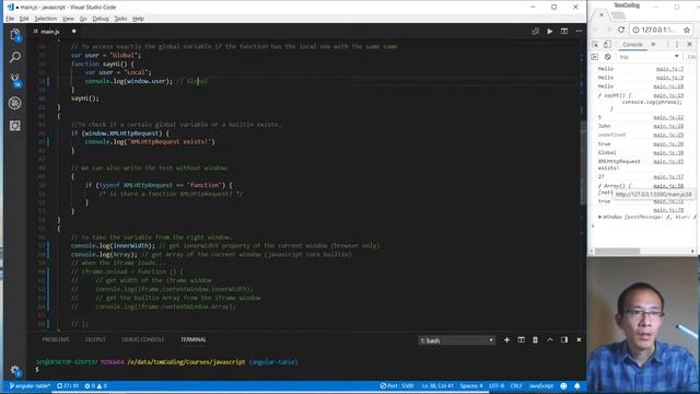 Modern Javascript Advanced working with functions 5 Global object