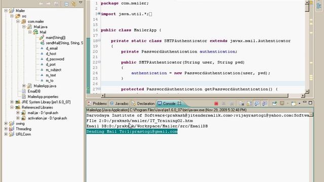 Mail script written in Java смотреть онлайн