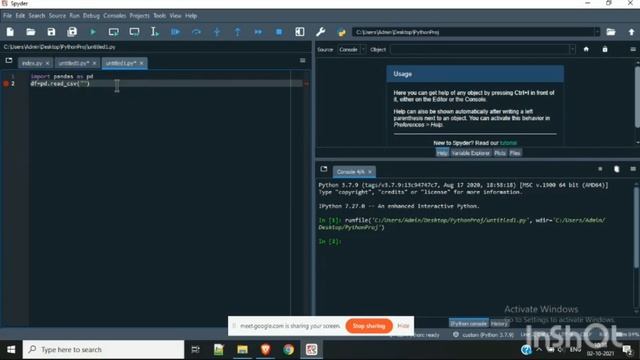 How to Create a CSV File  | How to import a CSV File in python | Spyder | Data Visualisation |Part