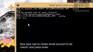 How to check gmail account exists or not | Telnet gmail-smtp-in.l.google.com, mail from, rcpt to