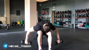 Разводка с гантелями сидя в наклоне