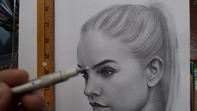 How to Draw HAIR? Realistic Graphite Pencil Drawing Tutorial in Real-Time смотреть онлайн