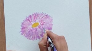 How to paint Aster flowers | Easy watercolor painting| Step by step tutorial.