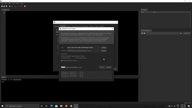 Installing Micropython in ESP Board using Thonny IDE