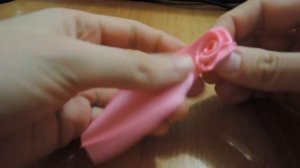 РОЗЫ ИЗ ЛЕНТ / Вывернутая РОЗА ИЗ АТЛАСНЫХ ЛЕНТ / SATTIN RIBON ROSE